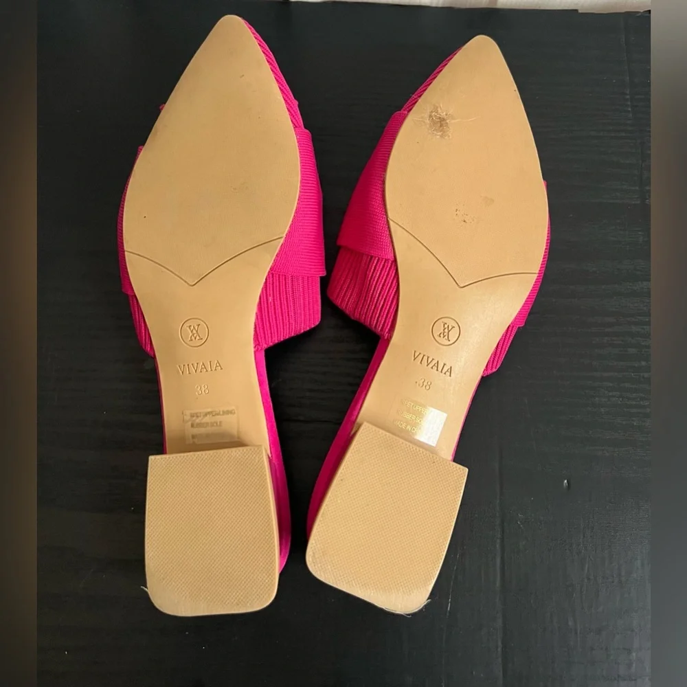 VIVAIA Yaffa Pro Pointed-Toe Knot Slides Mules in Pitaya Pink Size 7.5 Slip On - Picture 6 of 7